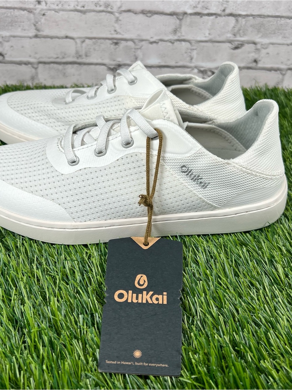 Olukai Kahakai Shoes Womens Size 7White Mesh Lace Up Casual Athletic Sneakers